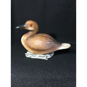 Decorative Wooden Decoy Duck Figurine Statue 4x6” Wood